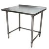 Bk Resources Stainless Steel Work Table, Open Base Plastic Feet 1.5 Riser 24"Wx24"D SVTROB-2424